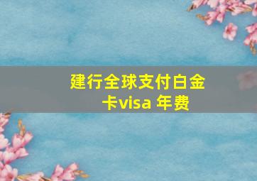 建行全球支付白金卡visa 年费